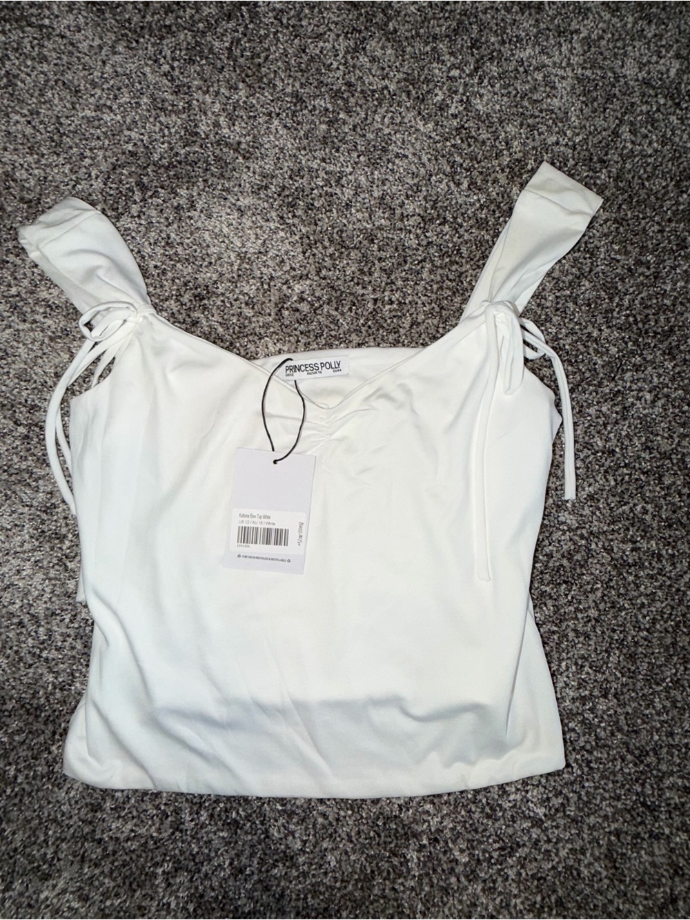 Princess Polly White Tie-Strap Camisole